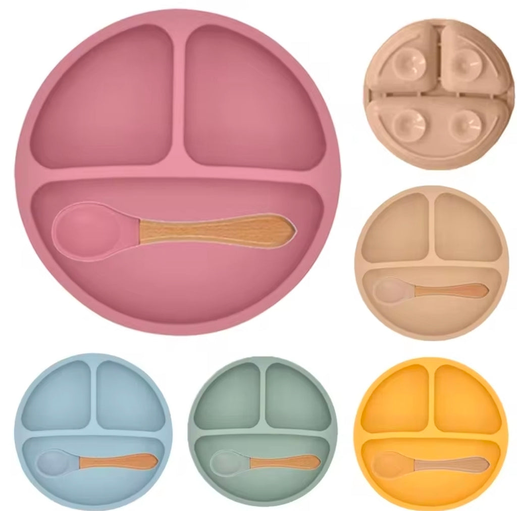 5Pcs/Set Baby Soft Silicone Tableware