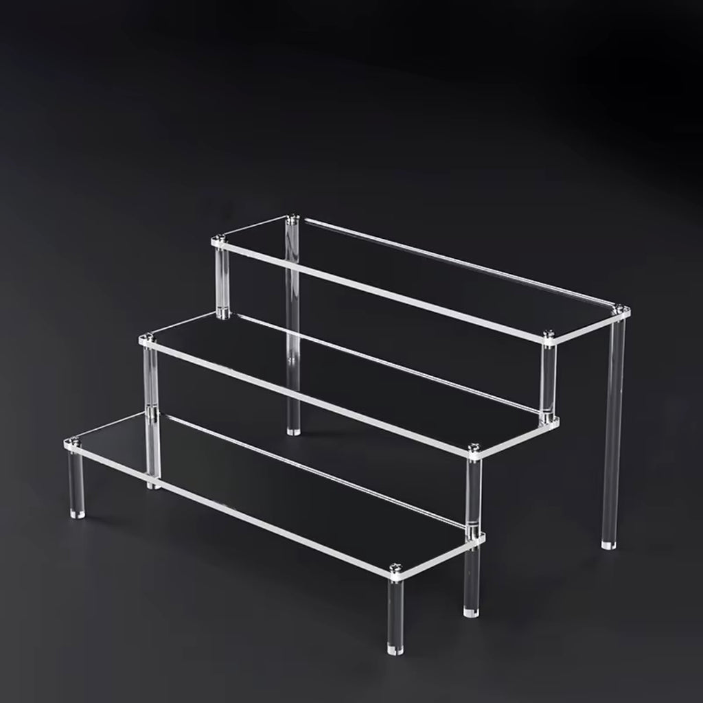1-5 Tier Acrylic Display Risers Clear Shelf
