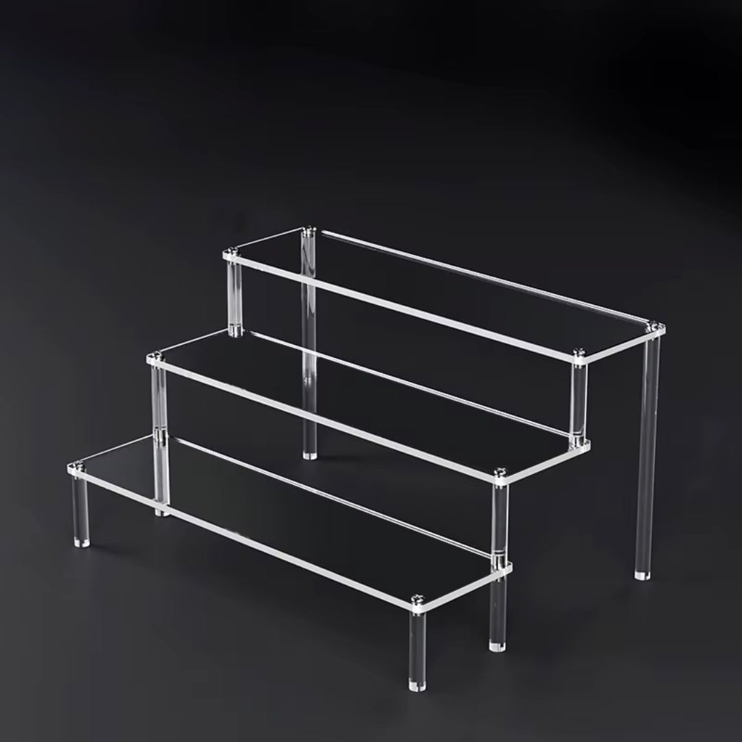 1-5 Tier Acrylic Display Risers Clear Shelf