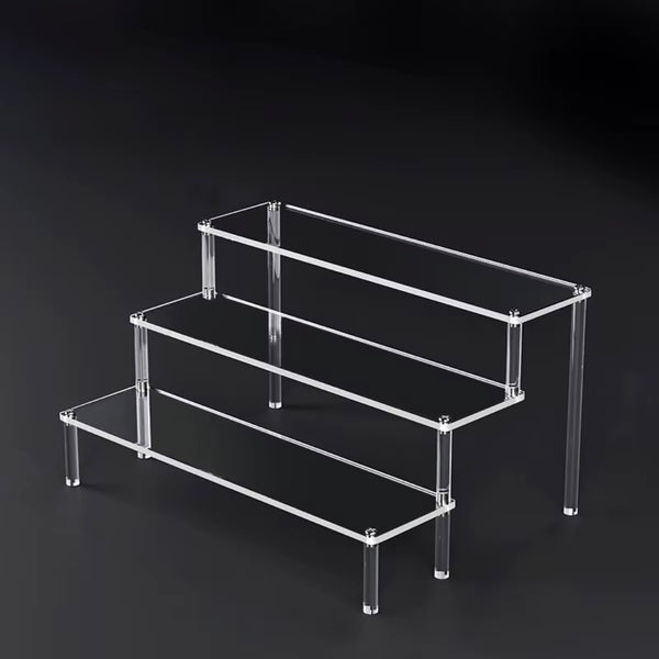 1-5 Tier Acrylic Display Risers Clear Shelf