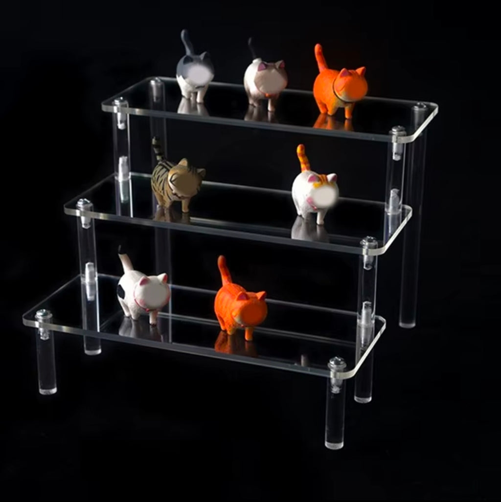 1-5 Tier Acrylic Display Risers Clear Shelf