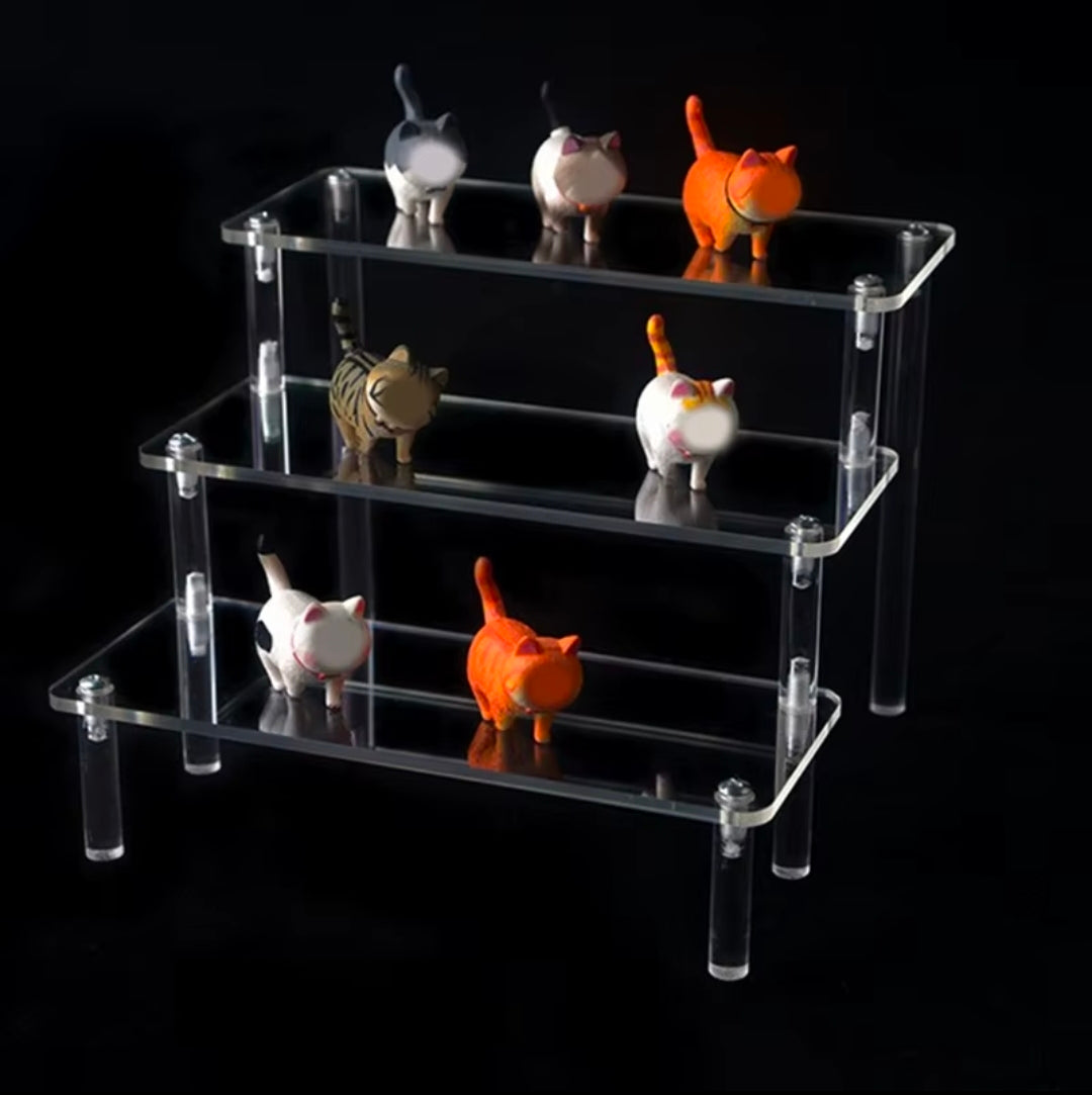 1-5 Tier Acrylic Display Risers Clear Shelf