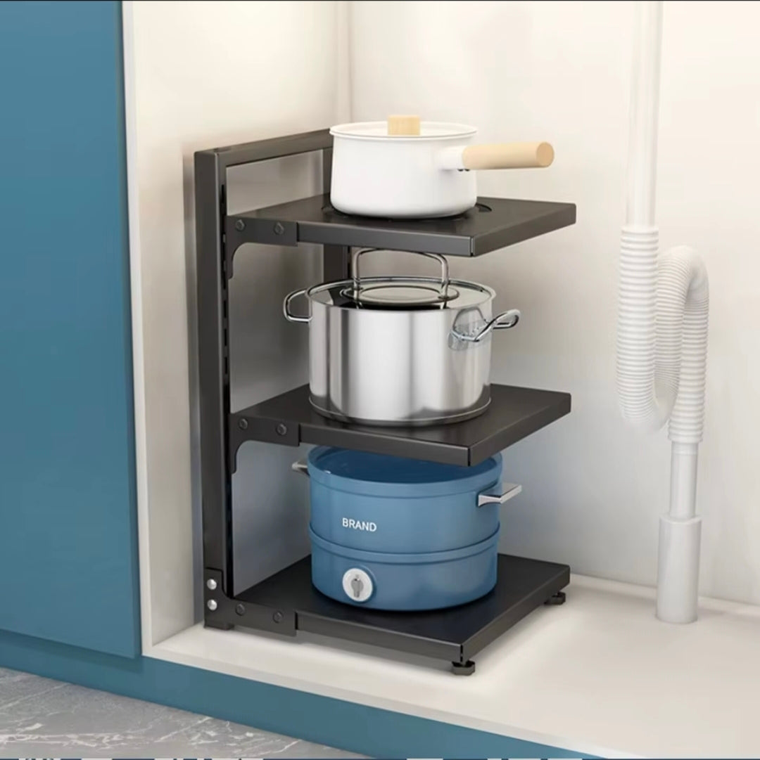 Multi Tier Adjustable Kitchen Pot Rack
